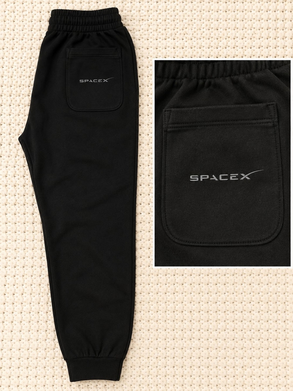 SpaceX Men's Black Logo Sweatpants